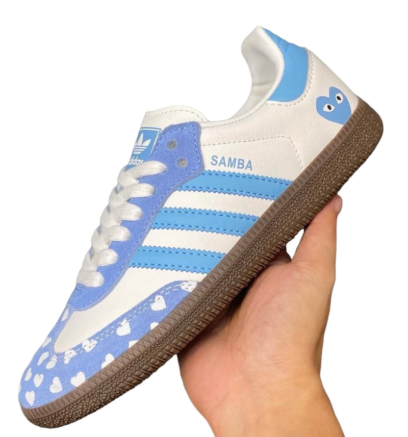 Custom Adidas Samba x CDG Sky Blue JWCKICKS