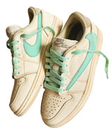 Custom Nike Air Jordan 1 Lo “Reverse Swoosh” Turquoise